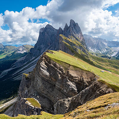 Seceda, ein beeindruckender Berg in den Dolomiten